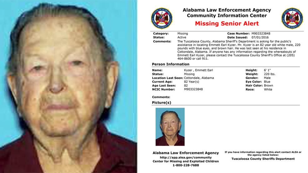 Found Deceased AL Emmett Kyzer, 82, Cottondale, 27 June 2016