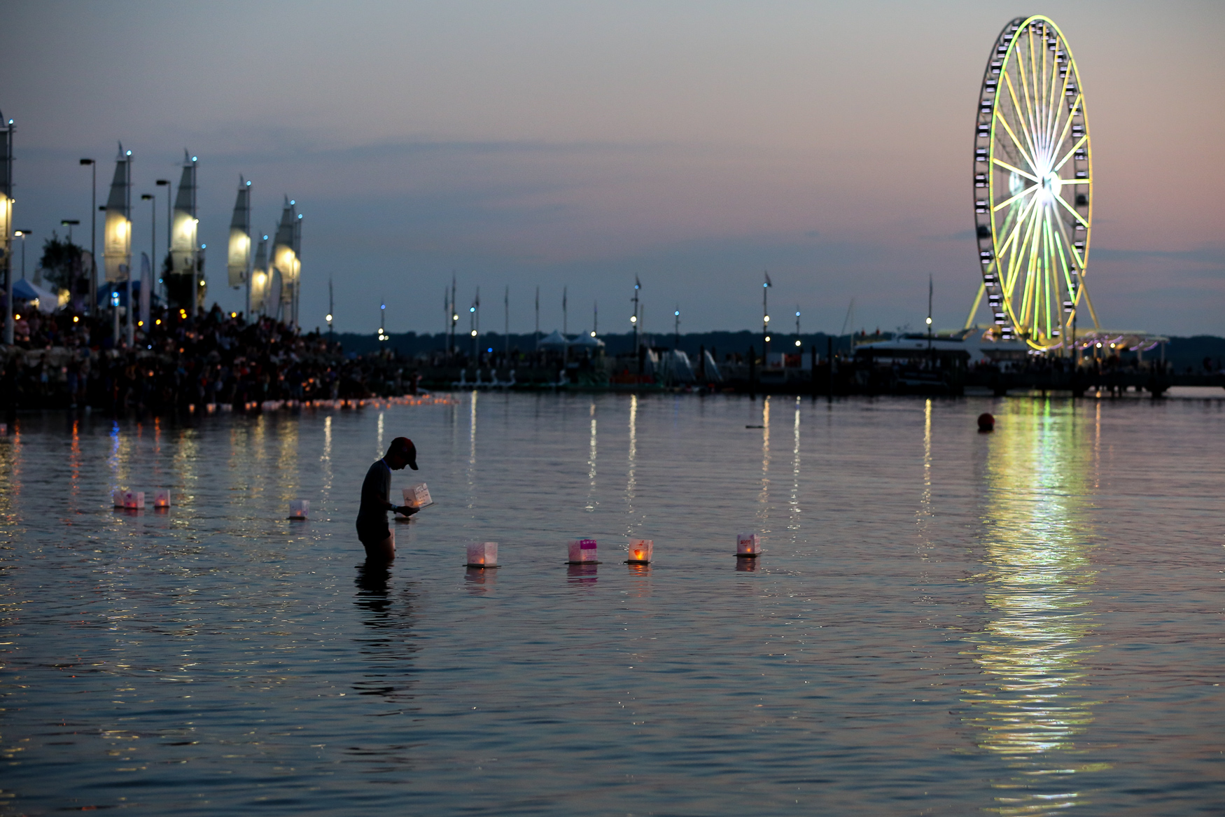 National Harbor was illuminated by lanterns and it was pretty magical