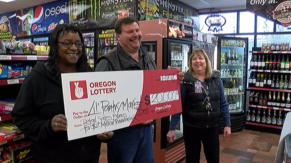 Two Local Businesses Awarded Checks For Selling Winning Lottery