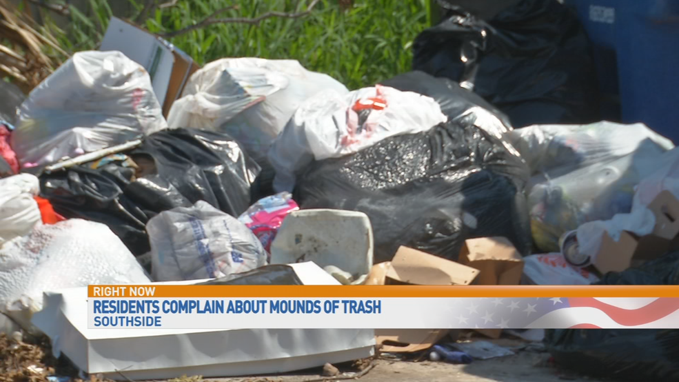 Dumpsters overflowing with trash at South Side apartment complex` WOAI