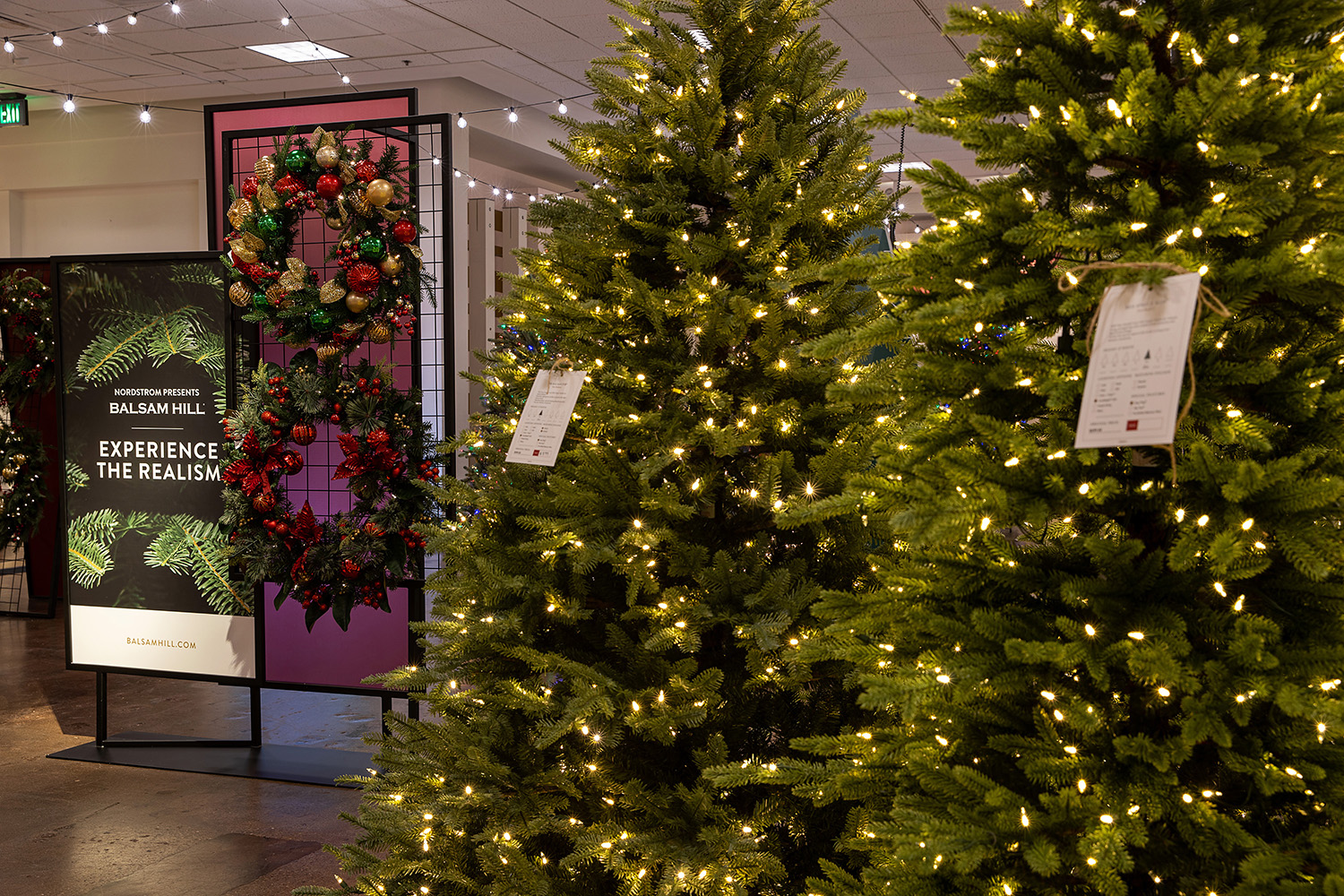 There's an indoor Christmas tree lot at Nordstrom in Bellevue Seattle Refined