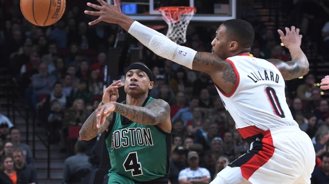 Thomas has 34 and Celtics beat Blazers 120-111