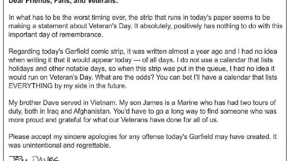 Veterans day wording