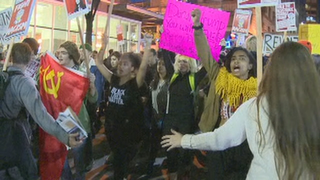 Hundreds Take To Seattle Streets To Protest Trump's Election | KOMO