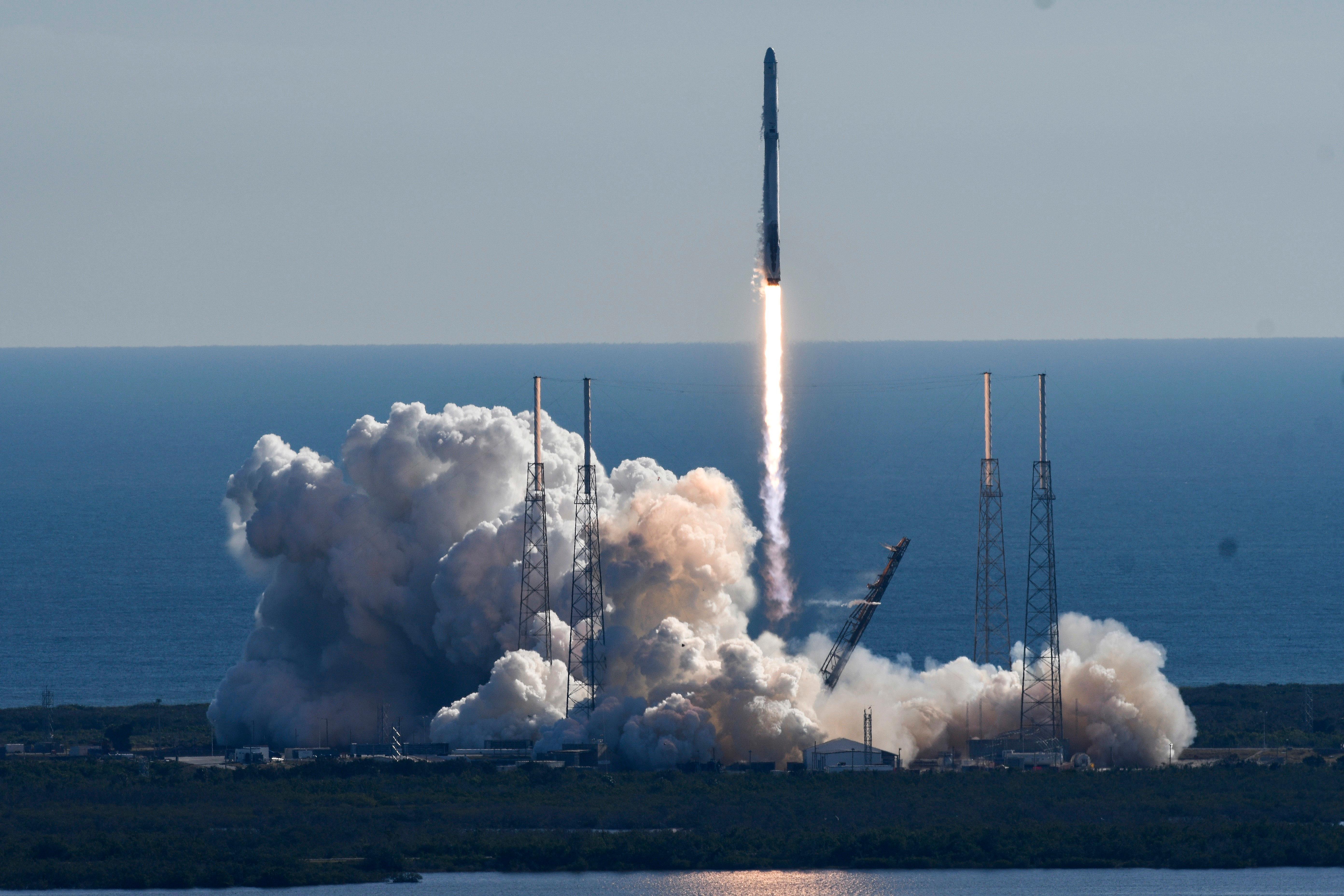 a spacex falcon 9 rocket lifts off from newly refurbished pad 40