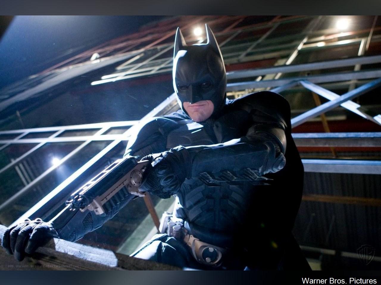 christian bale as batman in the dark knight, 2008.